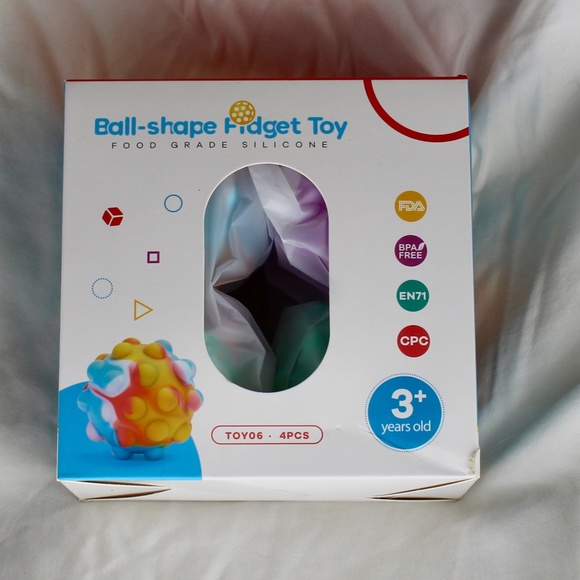 Pop Ball It Fidget Toys 4 PCS, 3D Squeeze Pop Ball Its Fidget Toy Bath Toys - Picture 4 of 7